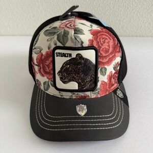 Play New York The Zoo Hat Stealth Panther Patch Trucker Snapback Mesh Floral NWT